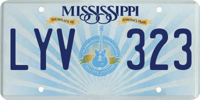 MS license plate LYV323
