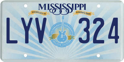 MS license plate LYV324