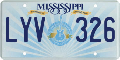 MS license plate LYV326