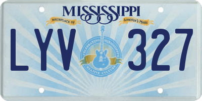 MS license plate LYV327
