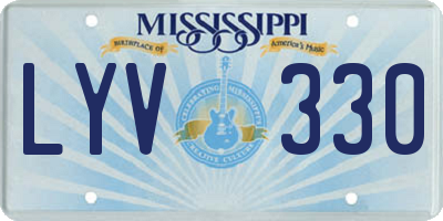 MS license plate LYV330