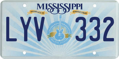 MS license plate LYV332