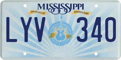 MS license plate LYV340