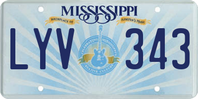 MS license plate LYV343