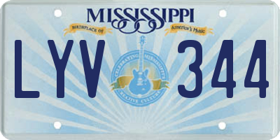 MS license plate LYV344