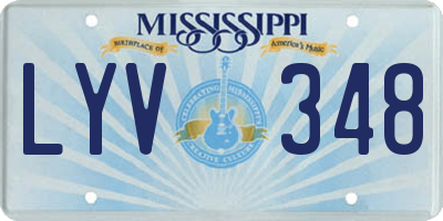 MS license plate LYV348