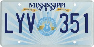 MS license plate LYV351