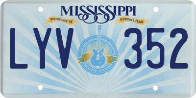 MS license plate LYV352
