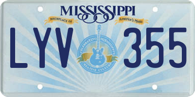 MS license plate LYV355