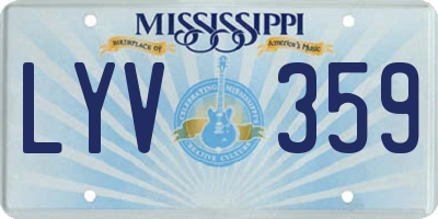MS license plate LYV359