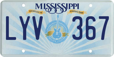 MS license plate LYV367