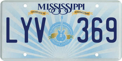 MS license plate LYV369