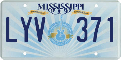 MS license plate LYV371