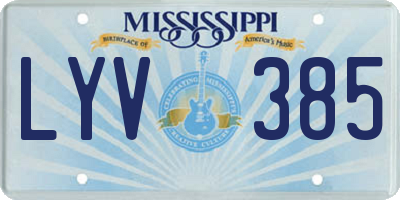 MS license plate LYV385