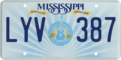 MS license plate LYV387
