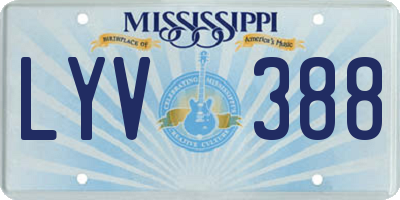 MS license plate LYV388