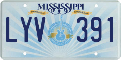 MS license plate LYV391