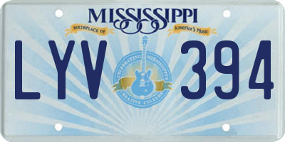 MS license plate LYV394