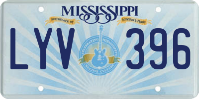 MS license plate LYV396