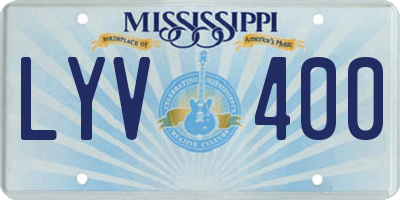 MS license plate LYV400