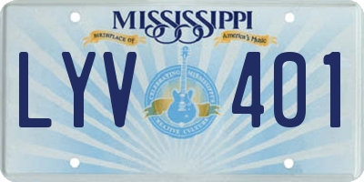 MS license plate LYV401