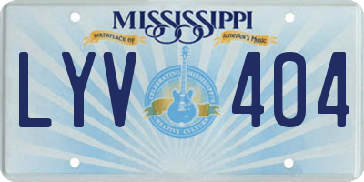 MS license plate LYV404