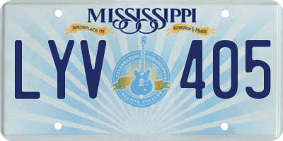 MS license plate LYV405
