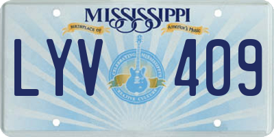 MS license plate LYV409