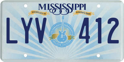 MS license plate LYV412