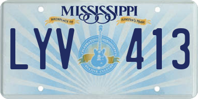MS license plate LYV413