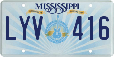 MS license plate LYV416