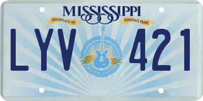 MS license plate LYV421