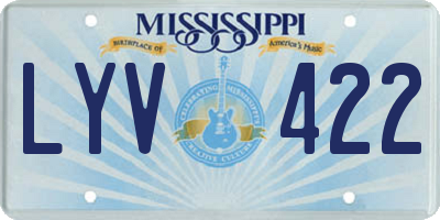 MS license plate LYV422