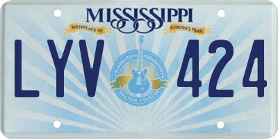 MS license plate LYV424