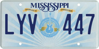 MS license plate LYV447