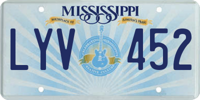 MS license plate LYV452