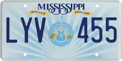 MS license plate LYV455