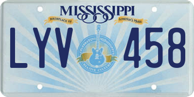 MS license plate LYV458