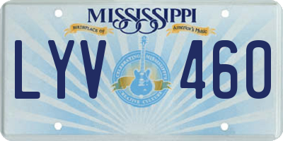 MS license plate LYV460