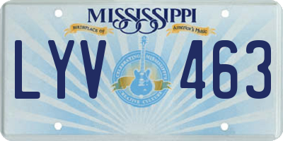 MS license plate LYV463
