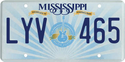 MS license plate LYV465