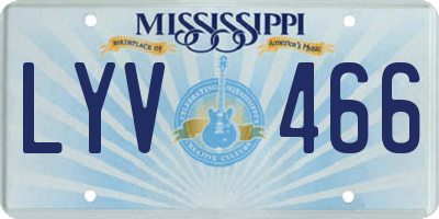 MS license plate LYV466