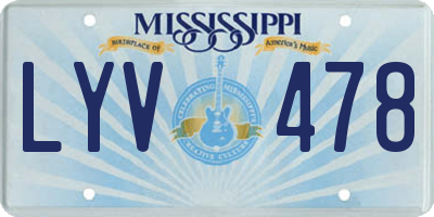 MS license plate LYV478