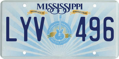 MS license plate LYV496