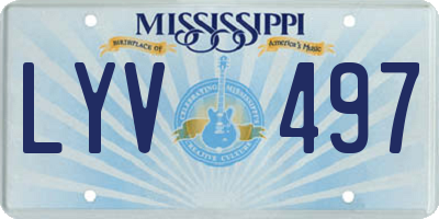 MS license plate LYV497