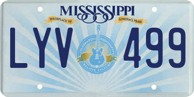 MS license plate LYV499