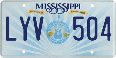 MS license plate LYV504