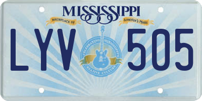 MS license plate LYV505
