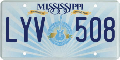 MS license plate LYV508