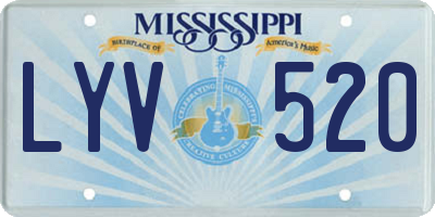 MS license plate LYV520
